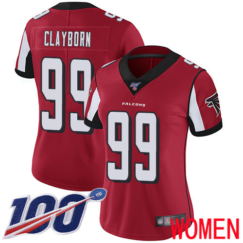 Atlanta Falcons Limited Red Women Adrian Clayborn Home Jersey NFL Football #99 100th Season Vapor Untouchable->women nfl jersey->Women Jersey